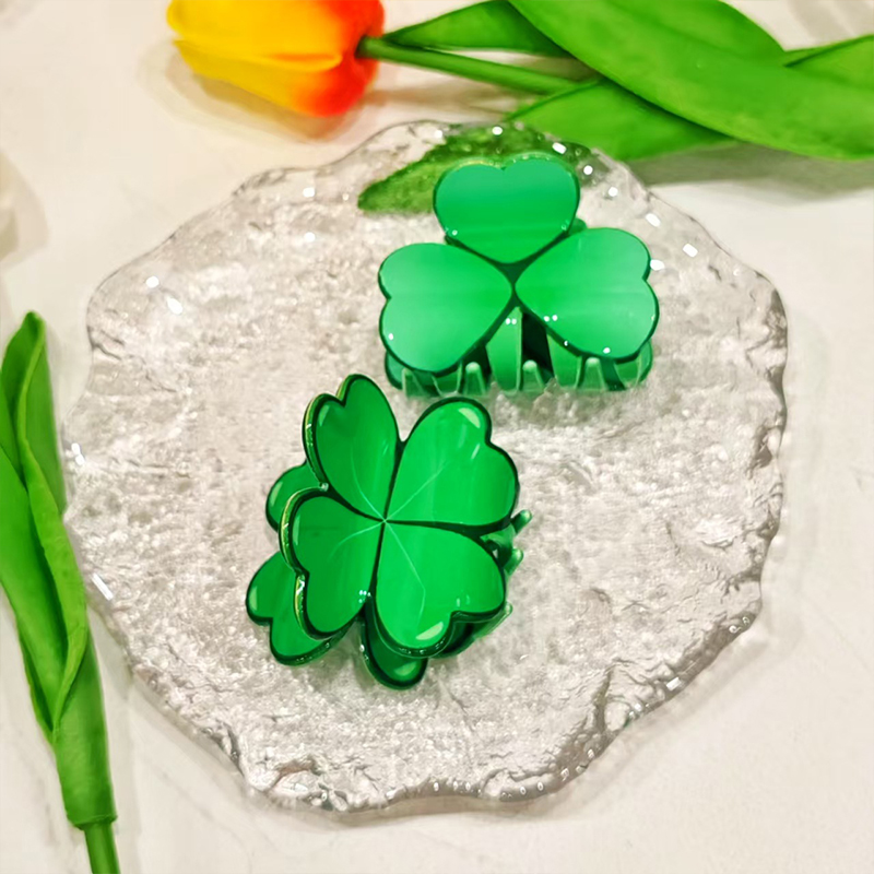 St. Patrick's Day Shamrock Hair Clips