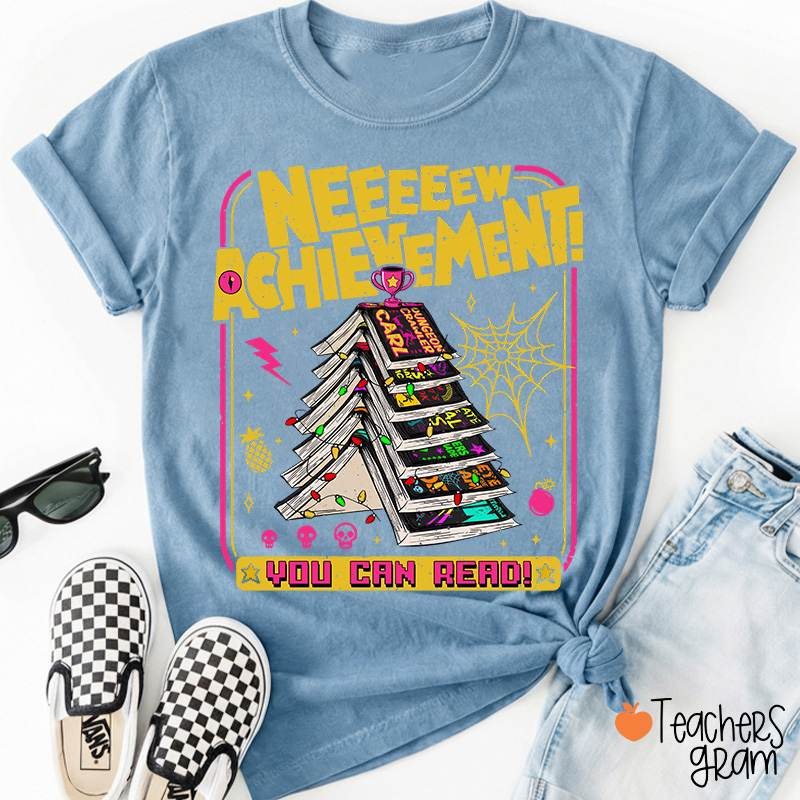 You Can Read Book Tree New Achievement Teacher T-Shirt