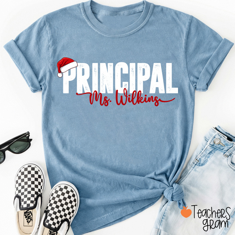 Personalized School Staff Christmas Teacher T-Shirt