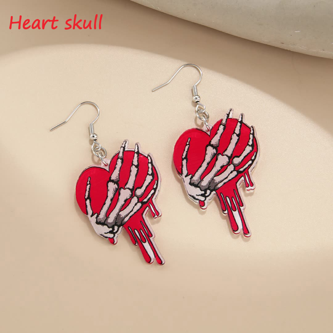 Red Heart Valentine's Day Teacher Acrylic Earrings