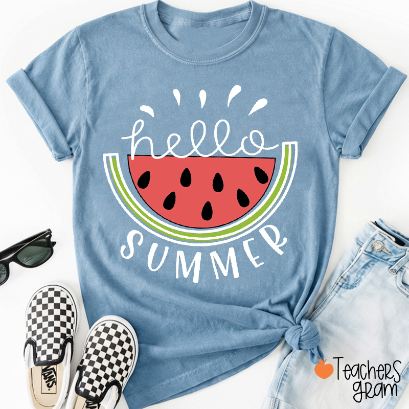 Hello Summer Watermelon Teacher T-Shirt