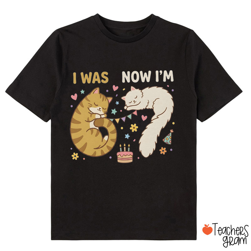 I Was 6 Now I'm 7 Cute Cat Class T-Shirt