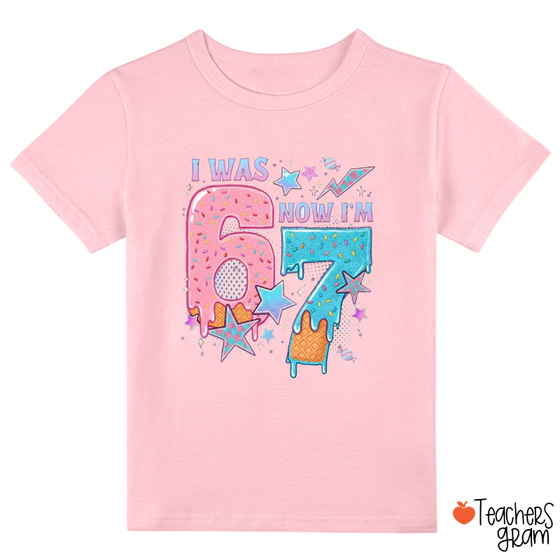 I Was 6 Now I'm 7 Ice Cream Drip Class T-Shirt