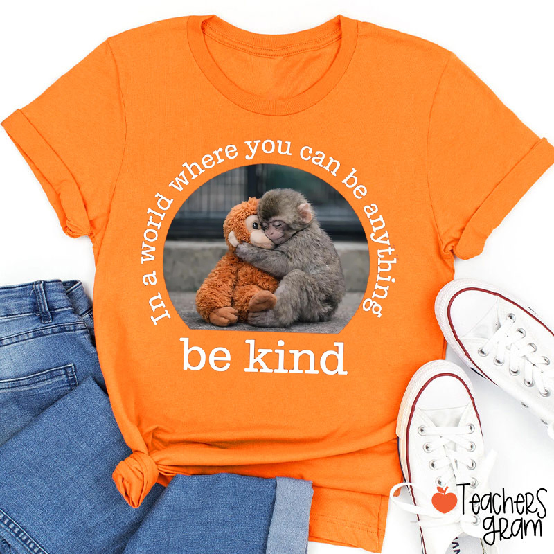 In A World Where You Can Be Anything Be Kind Teacher T-Shirt