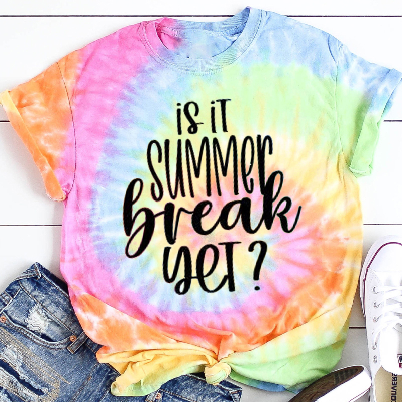 Is It Summer Break Yet Teacher Tie-dye T-Shirt