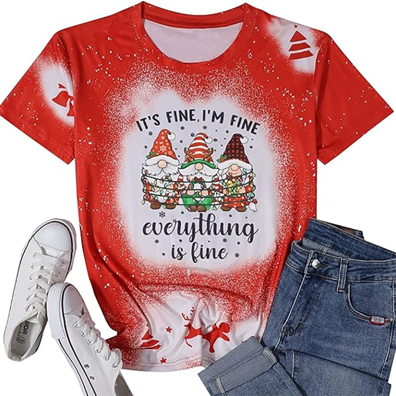 It's Fine I'm Fine Everything Is Fine Teacher Printed T-Shirt