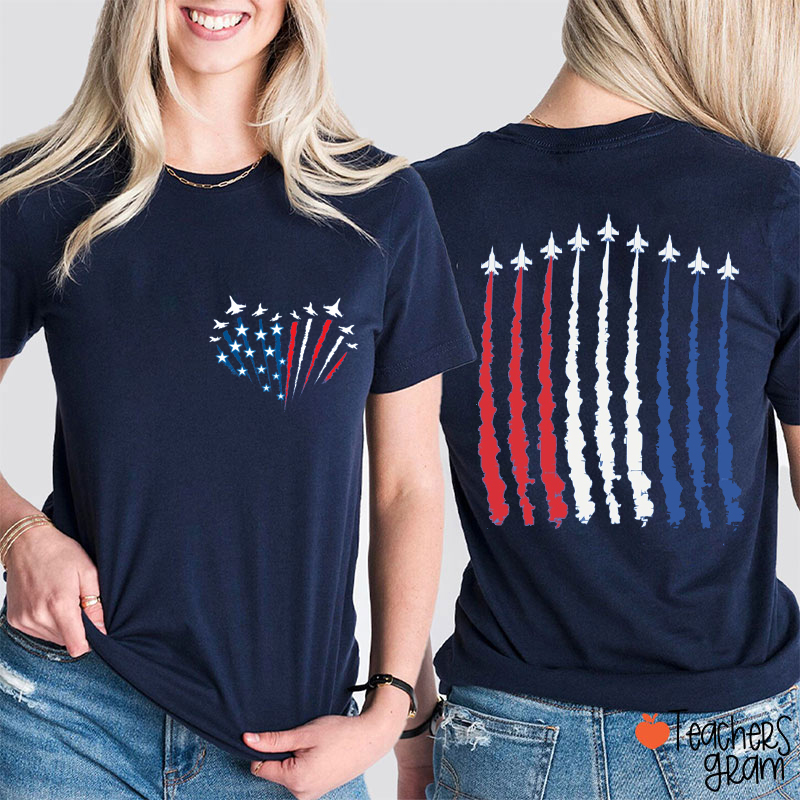 Jet Flight Show Teacher Two Sided T-Shirt