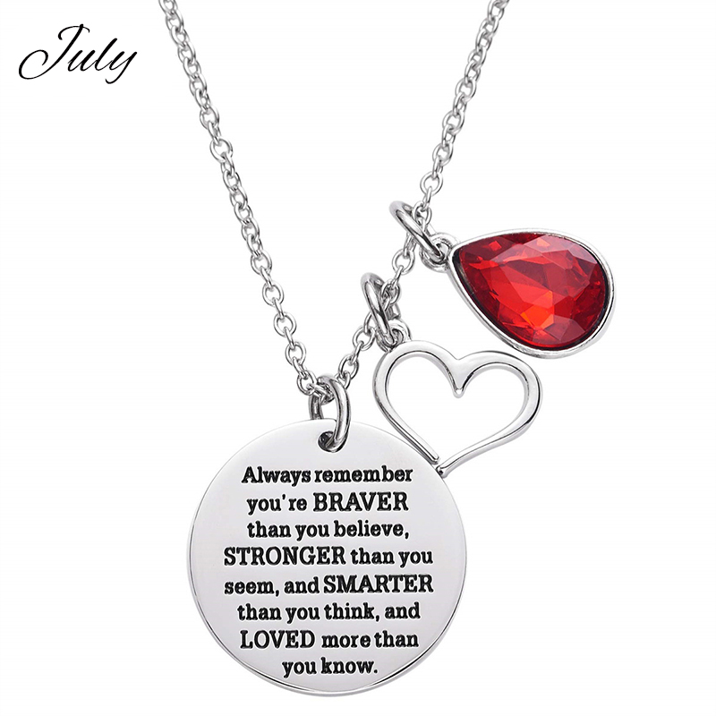 12-color Birthstone Diamond Teacher Necklace