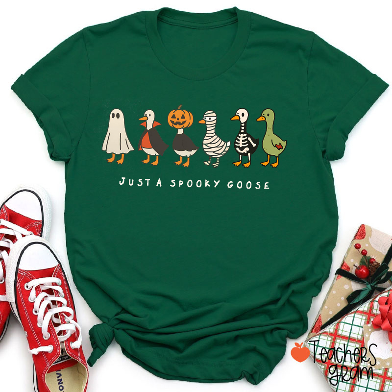 Just A Spooky Goose Teacher T-Shirt