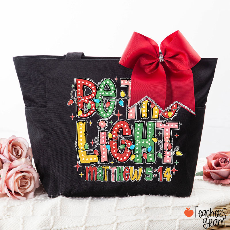 Be The Light Teacher Large Tote Bag (free for the bowknot)
