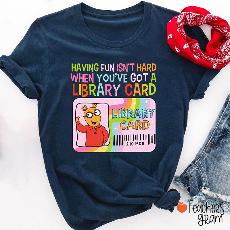 Library Card Teacher T-Shirt