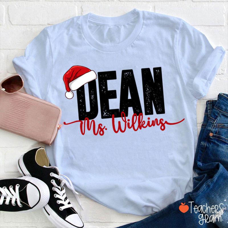 Personalized School Staff Christmas Teacher T-Shirt