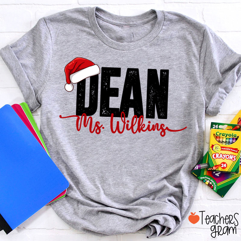 Personalized School Staff Christmas Teacher T-Shirt