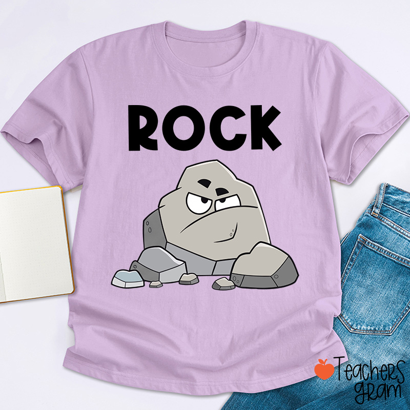 Personalized Funny Cartoon Rock Paper Scissors Matching Group Teacher T-Shirt