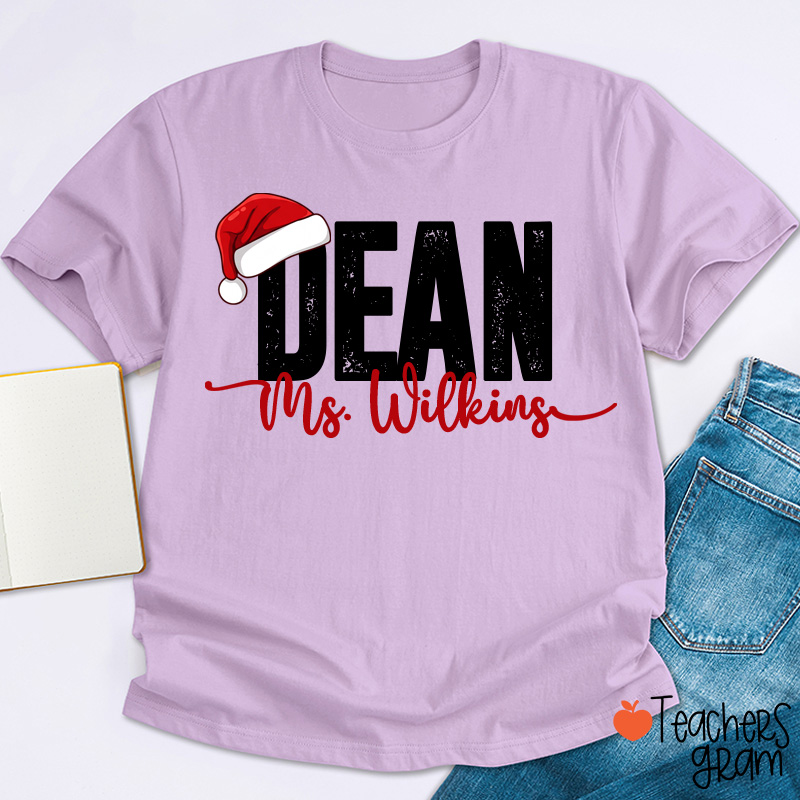 Personalized School Staff Christmas Teacher T-Shirt