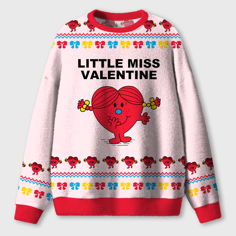 Little Miss Happy Valentine Teacher Ugly Fluffy Christmas Sweater