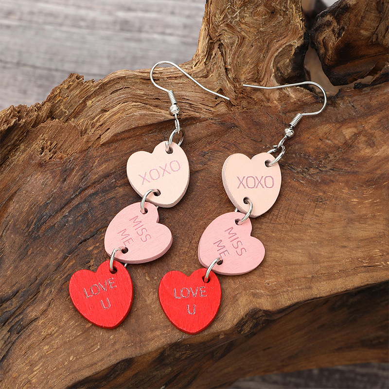 Love U Miss Me Teacher Wooden Earrings