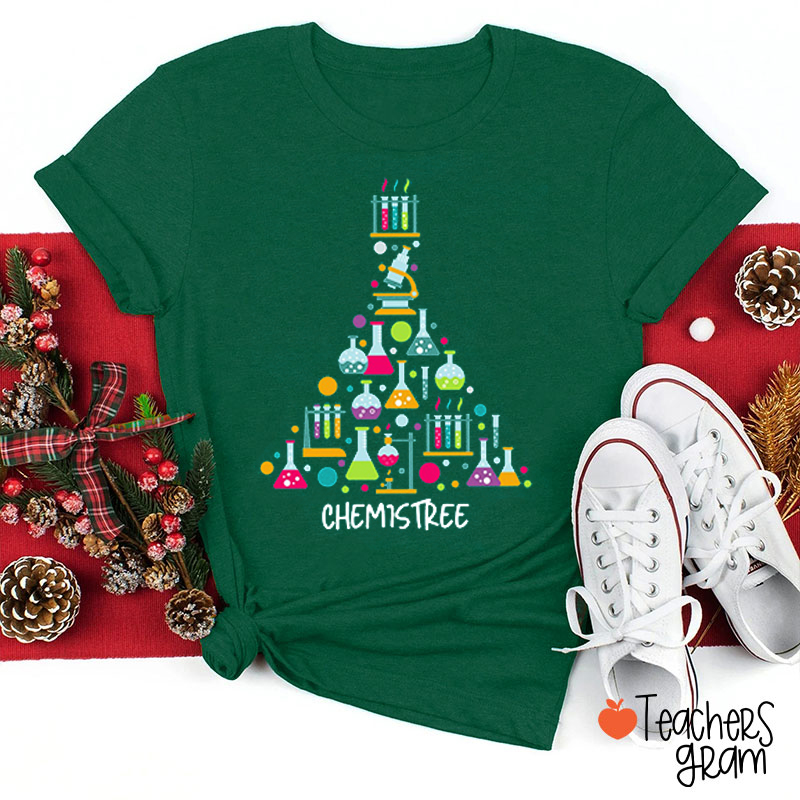 Merry Christmas Chemistree Teacher T-Shirt