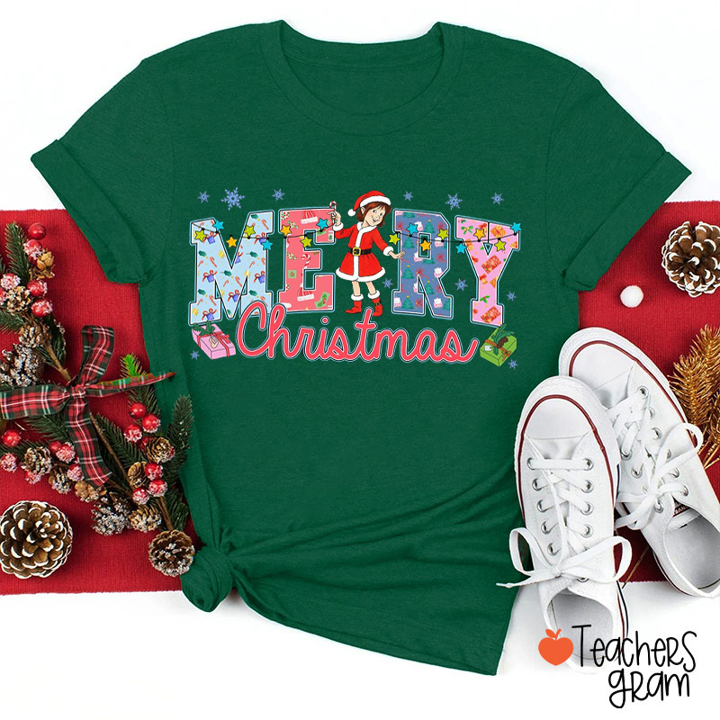 Merry Christmas Children's Book Teacher T-Shirt