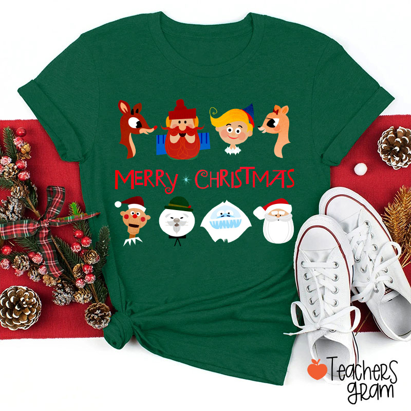 Merry Christmas The Red Nosed Reindeer Teacher T-Shirt