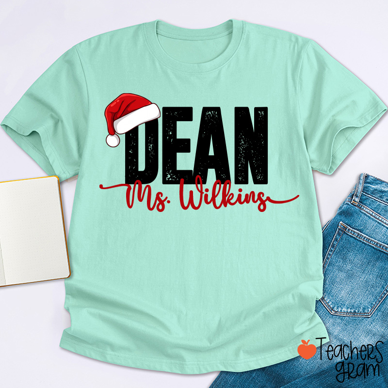 Personalized School Staff Christmas Teacher T-Shirt