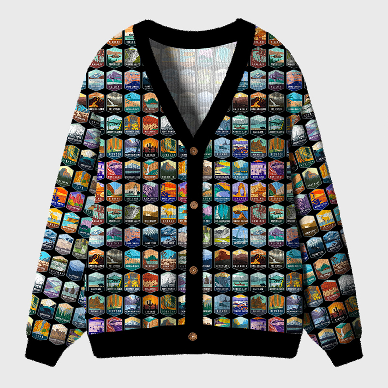 National Parks Of The USA Teacher Ugly Cardigan Sweaters