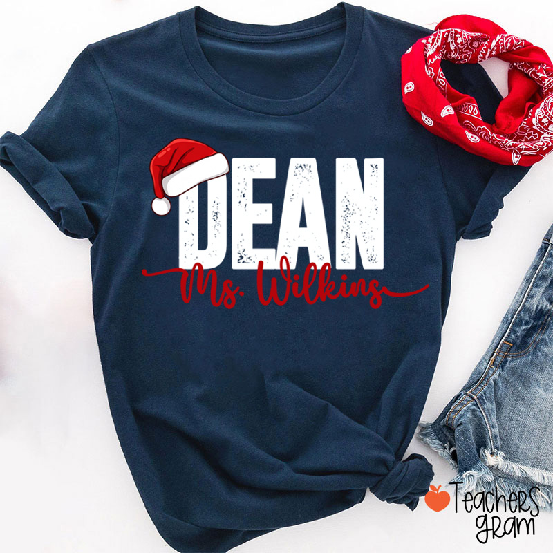 Personalized School Staff Christmas Teacher T-Shirt