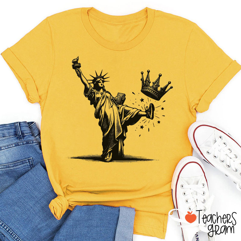 No Kings Statue Of Liberty Teacher T-Shirt