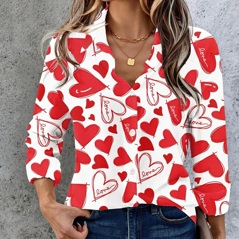Heart Print Teacher Shirt