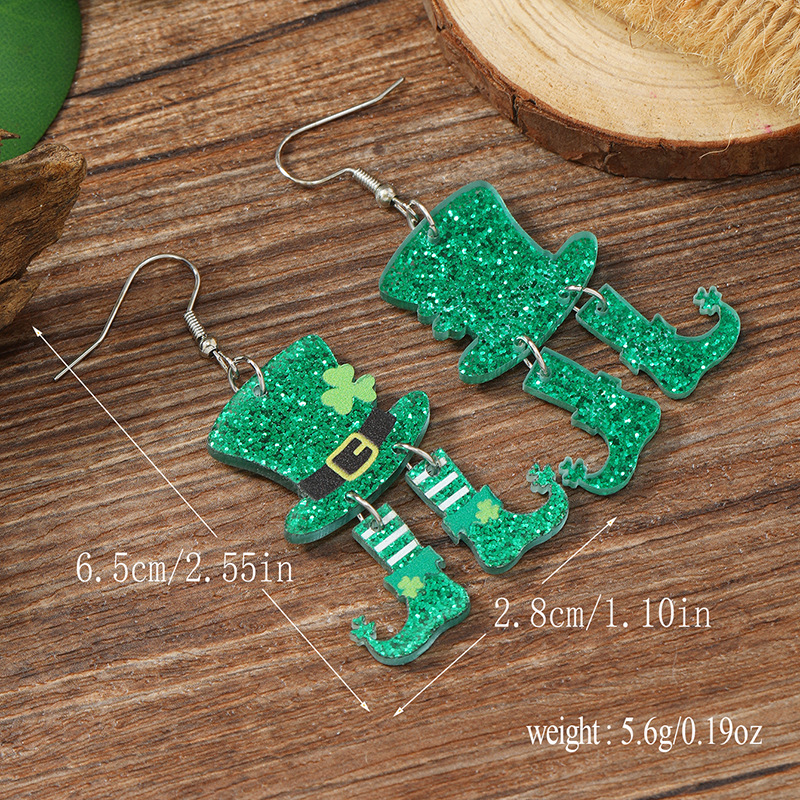 Clover Hat Teacher Acrylic Earrings