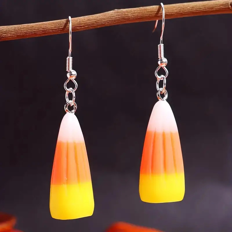 Halloween Candy Corn Teacher Acrylic Earrings