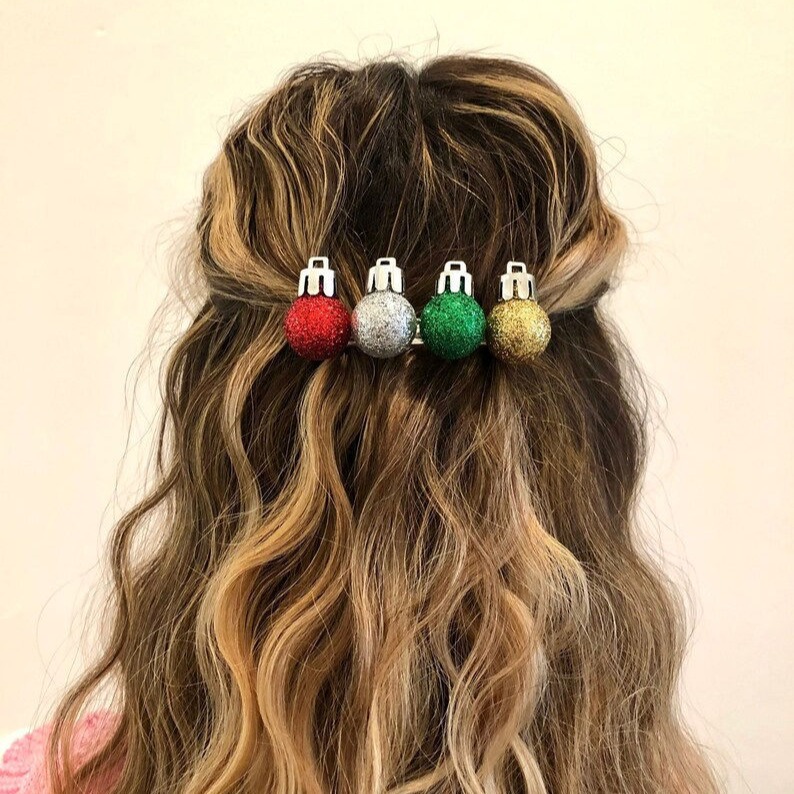 Christmas Lights Teacher Hair Clips