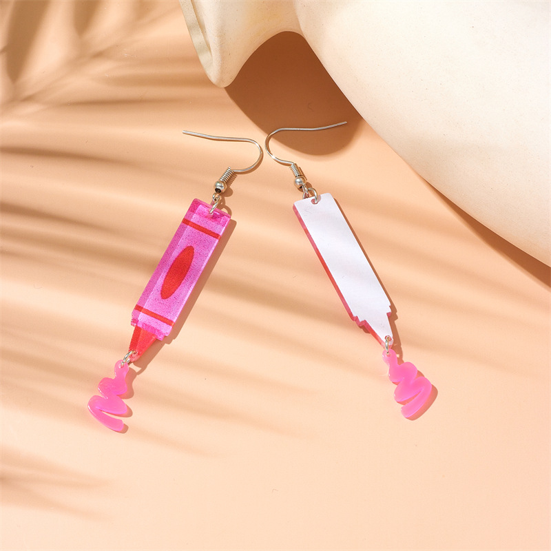 Crayon Teacher Acrylic Earrings