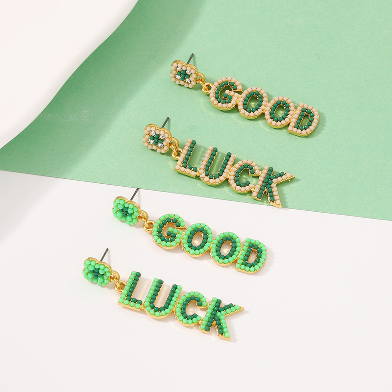 Luck Good Teacher Metal Earrings