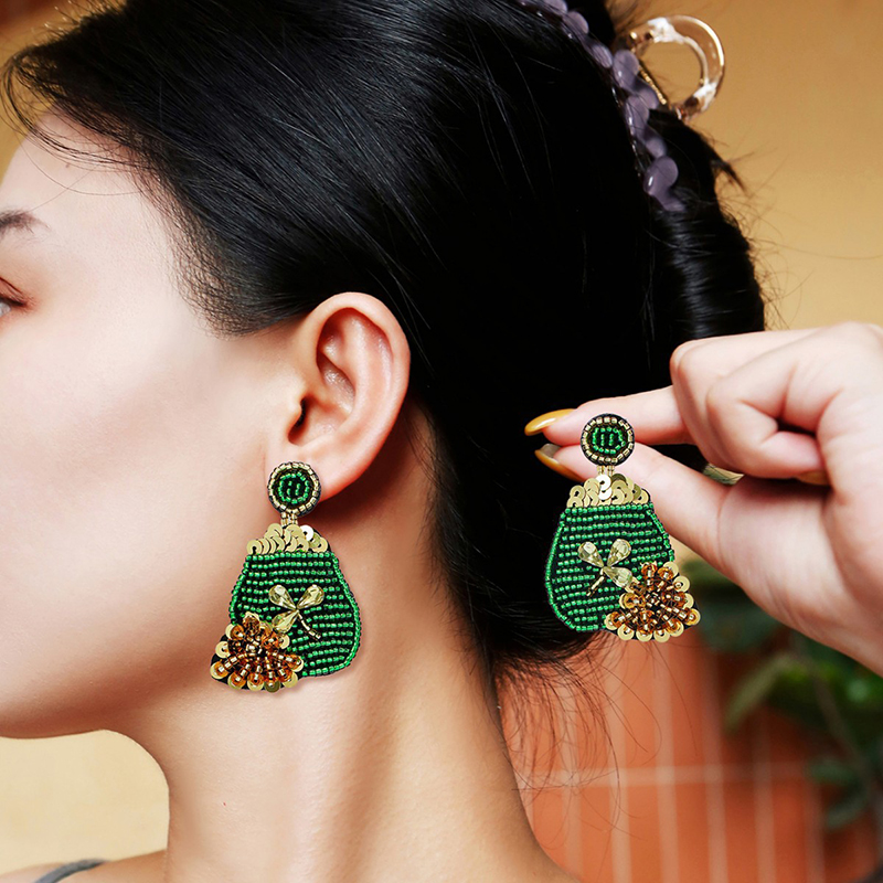 Shamrock St. Patrick's Day Teacher Bead Earrings