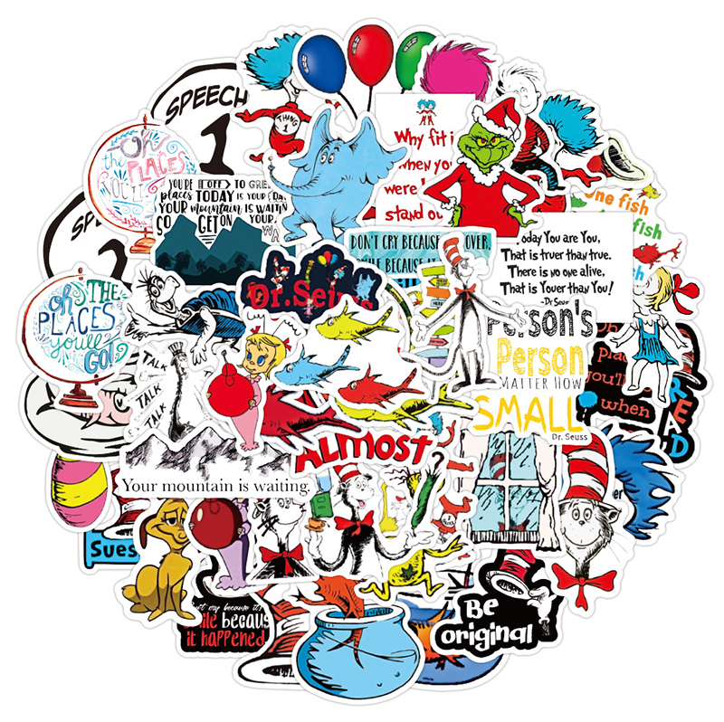 50 PCS Dr. Seuss Teacher Stickers