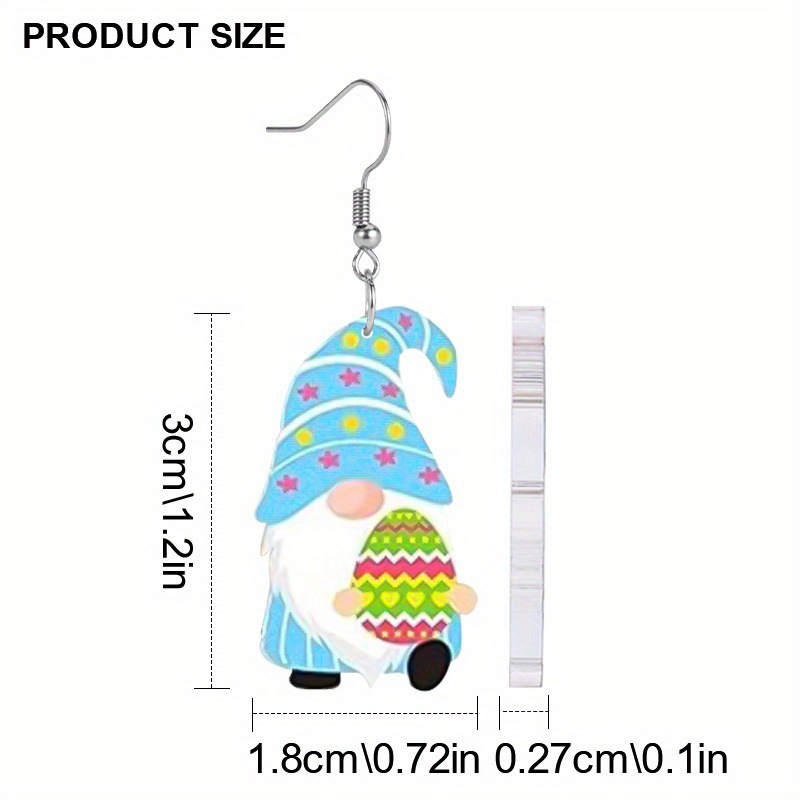 Easter Gnome Egg Teacher Acrylic Earrings