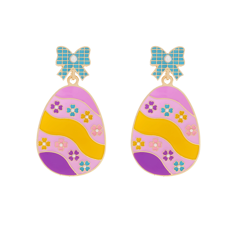 Cute Easter Egg Teacher Metal Earrings