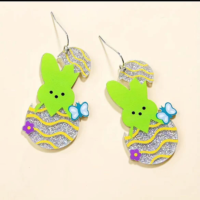 Bunny Easter Egg Teacher Acrylic Earrings