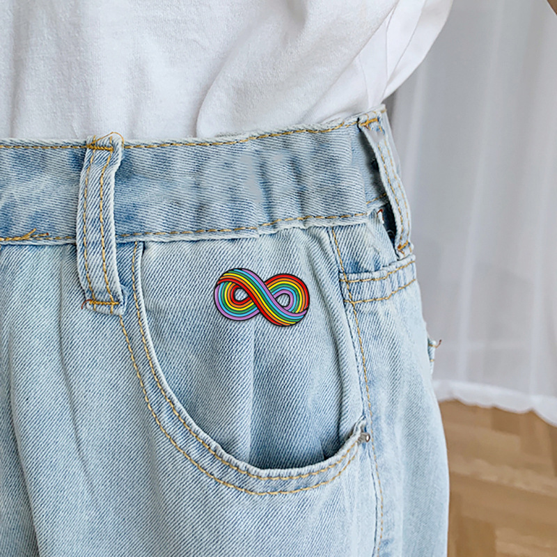Autism Rainbow Infinity Symbol Teacher Pin