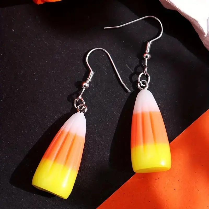 Halloween Candy Corn Teacher Acrylic Earrings