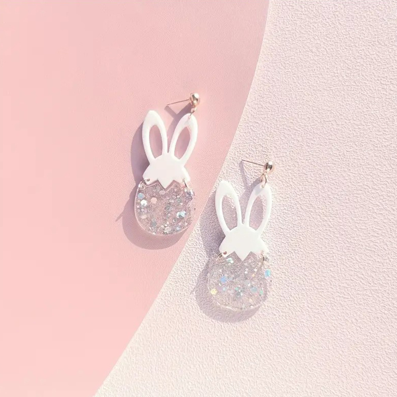 Easter Egg Bunny Teacher Acrylic Earrings