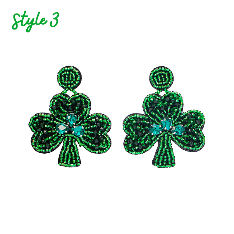 Shamrock St. Patrick's Day Teacher Bead Earrings