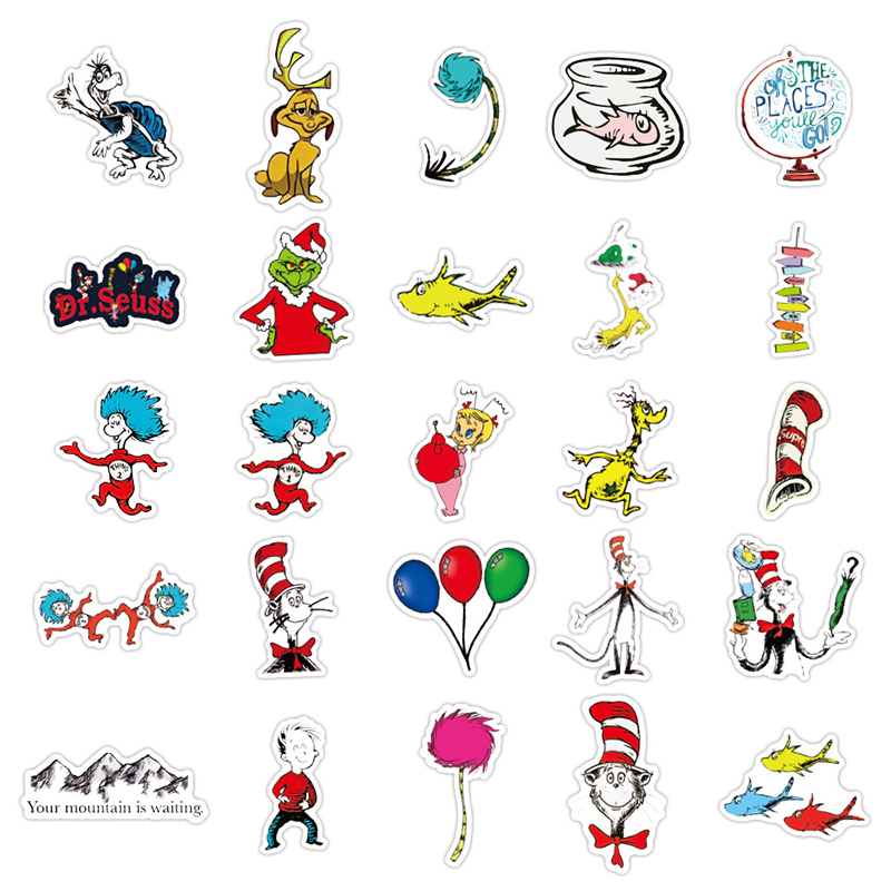 50 PCS Dr. Seuss Teacher Stickers
