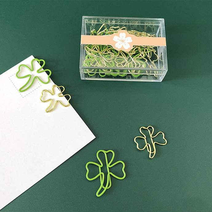 20Pcs Lucky Clover Paper Clips