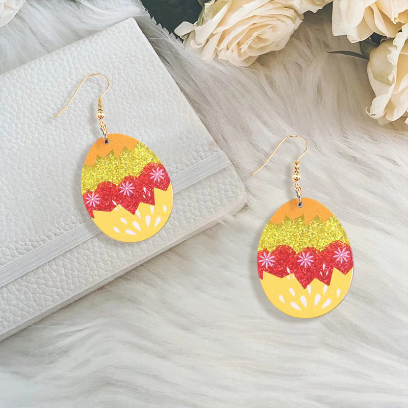 Sequined Easter Bunny Teacher Acrylic Earrings