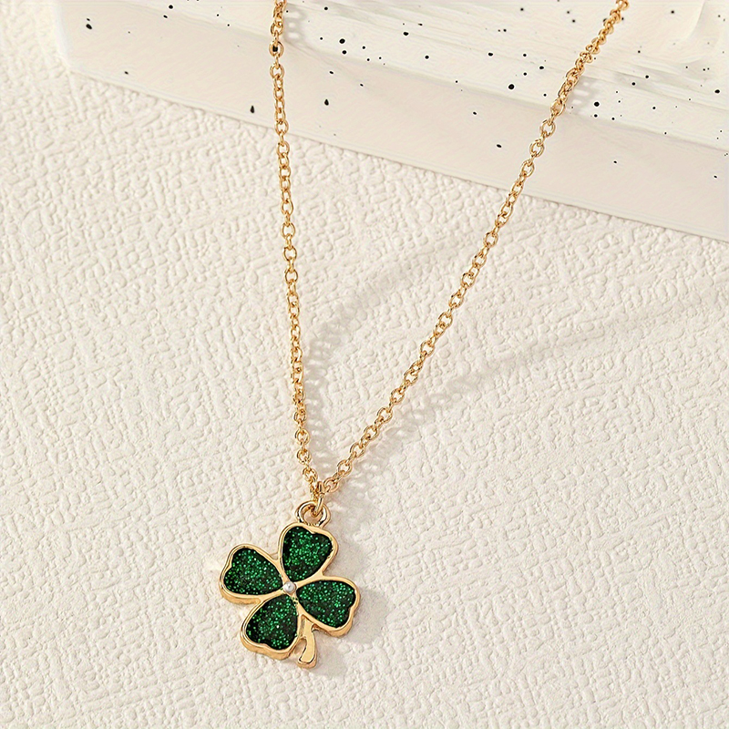 St. Patrick's Day Four Leaf Clover Teacher Necklace