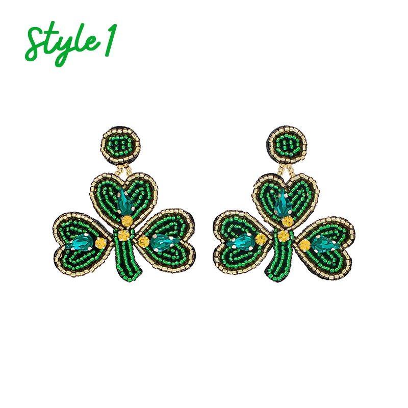 Shamrock St. Patrick's Day Teacher Bead Earrings