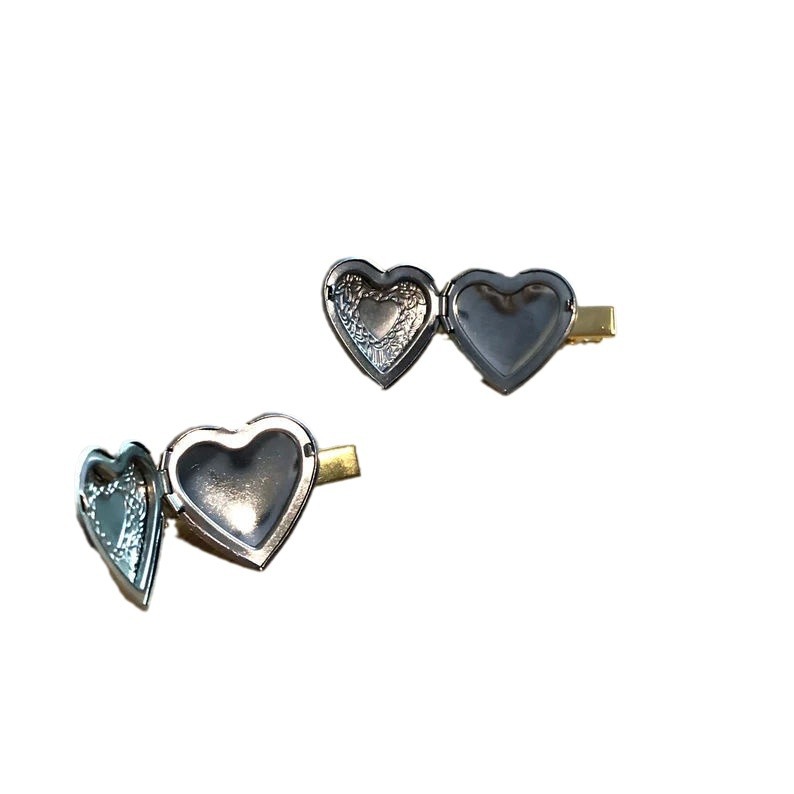 Silver Heart Pendant Teacher Hair Clips