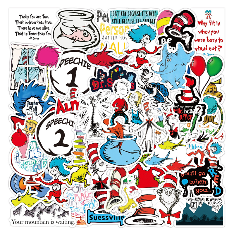 50 PCS Dr. Seuss Teacher Stickers